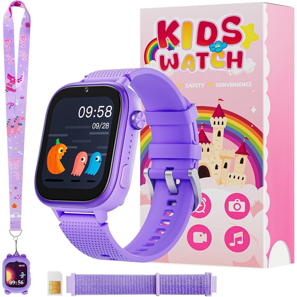 NWB OKYUK 4G Smartwatch, Kids Watch w/SIM Card, Games, SOS Emergency Call Button